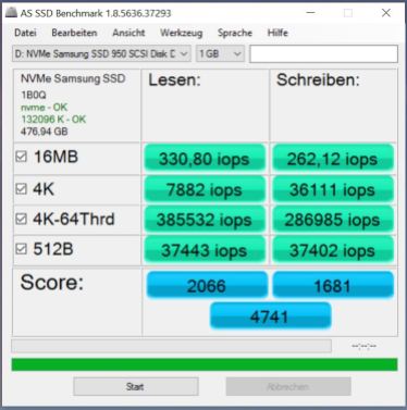 3x950 Pro RAID0 AS SSD IOPS(Samsung Driver)